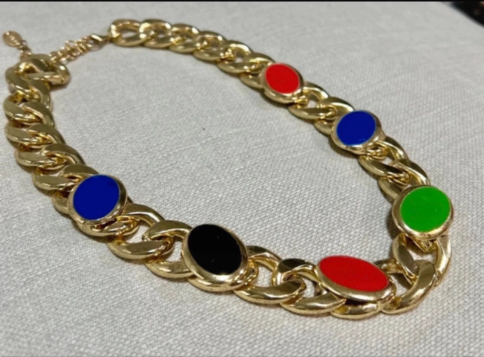 H&M gold-tone chunky chain necklace with colors – photo 4